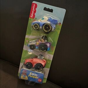 Fisher-Price Little People Racing Cars - Blue, Purple, Red